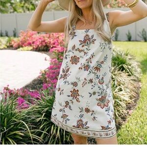 Tuckernuck studio McGee Terracotta Square-Neck Sundress Floral Chintz XS